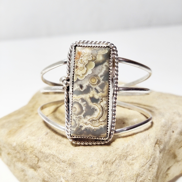 Jewelry - Agate and Sterling Silver Cuff Bracelet